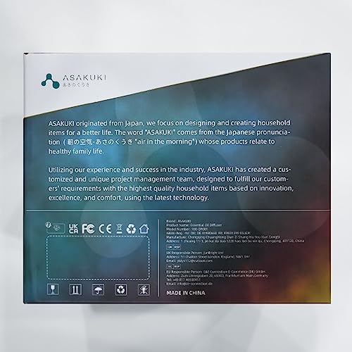 ASAKUKI Dyfuzor zapachowy 500 ml - 5w1, cichy, zdrowe środowisko, idealny do różnych zastosowań - obrazek 2