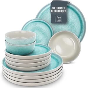 Pure Living - 18-częściowy zestaw naczyń obiadowych talerze