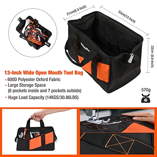 ValueMax - Zestaw narzędzi z torbą na narzędzia robocze, przenośny zes - obrazek 3