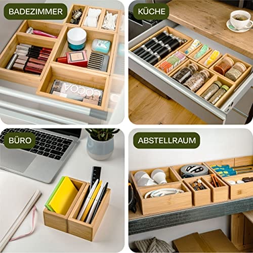 Zestaw 8 pudełek na organizery do szuflad - Wykonane z - obrazek 3