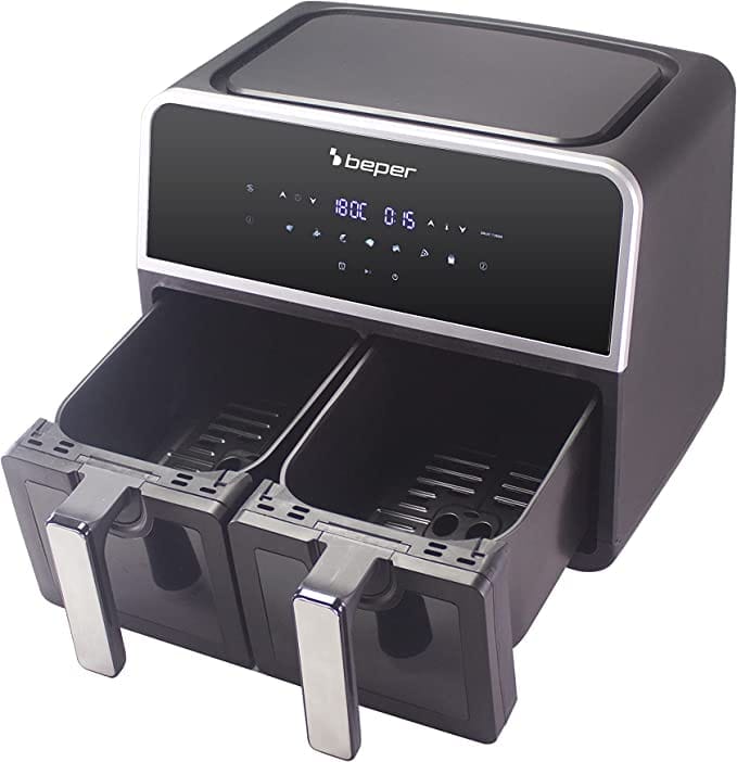BEPER P101FRI090 Heißluftfritteuse Doppelkammer, 9 L (4,5 pro Korb) - Heißluftfritteuse 2 kammern mit 7 Programmen - obrazek 3