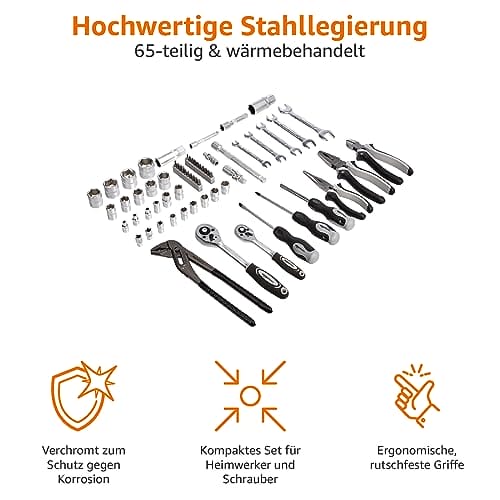 Amazon Basics Zestaw narzędzi do domu 65 elementów czarny - obrazek 5