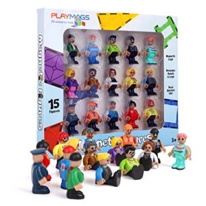Playmags Figurki Magnetyczne - 15-Częściowy Zestaw Figurek Społecznośc