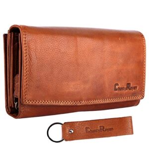 Chunkyrayan Damski portfel z prawdziwej skóry XXL z ochroną