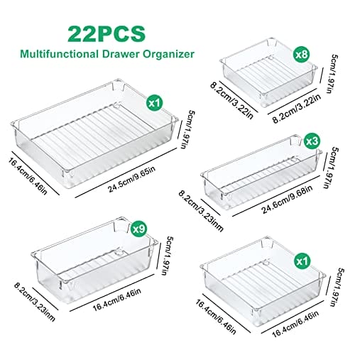 TOPSEAS 22 organizery do szuflad przezroczyste organizery do - obrazek 2