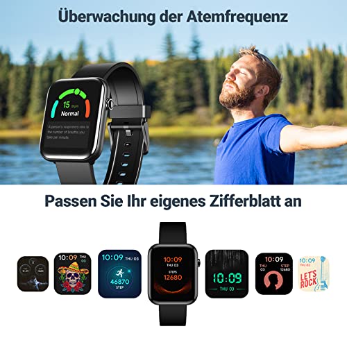 TicWatch GTH Smartwatch - Monitorowanie temperatury skóry, pomiar tlenu we krwi, monitorowanie tętna, monitorowanie snu, 10 dni czasu pracy baterii, 5ATM wodoszczelny - obrazek 8
