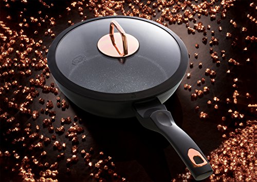 Zestaw garnków czarny różowy powłoka marmurowa aluminium - obrazek 5