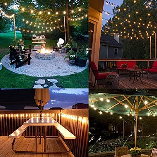 MU LED Chain Light Chain 10 LAMPHOLDER E27 5/10 MT Cable Black/White IP54 Outdoor Garden Wedding (White, 10) - obrazek 2