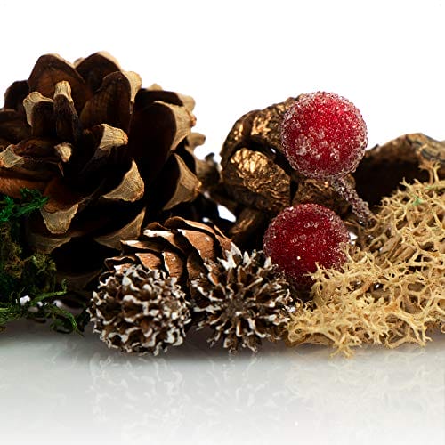 COM-FOUR® 6x ozdoby swiateczne w woreczku ze rozkami, galazkami i mche - obrazek 5