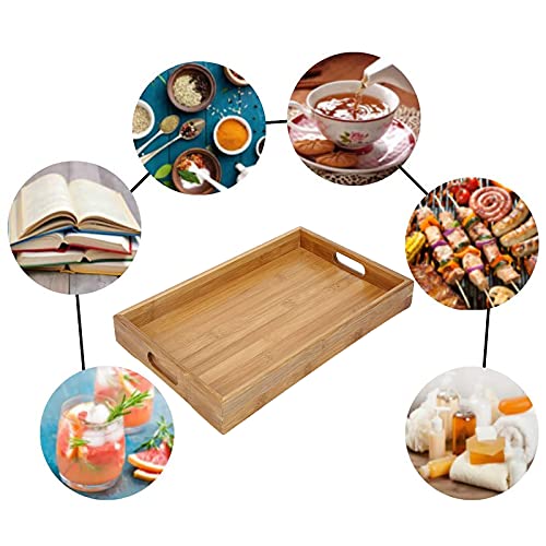 Taca bambusowa płyta do serwowania drewniana z uchwytem - obrazek 2