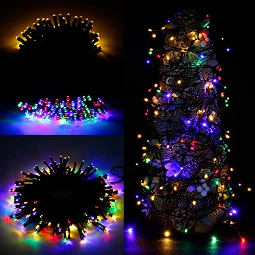 BOWKA łańcuch świetlny 15 m, 150 diod LED, możliwość ściemniania, 3 tryby świecenia: ciepła biel/RGB/ciepła biel i światło RGB, timer 4/8 godzin, wodoszczelny, nastrojowe światła do pokoju, na Boże - obrazek 7