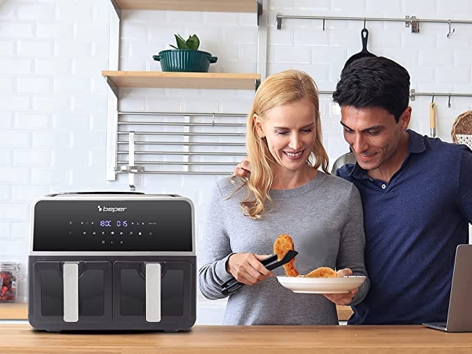 BEPER P101FRI090 Heißluftfritteuse Doppelkammer, 9 L (4,5 pro Korb) - Heißluftfritteuse 2 kammern mit 7 Programmen - obrazek 5