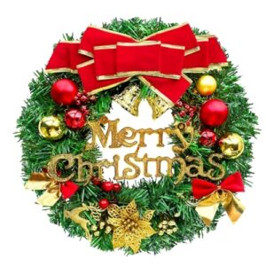 RUNMKUO Wieniec bożonarodzeniowy 30 cm, dekoracja bożonarodzeniowa dekoracyjna girlanda do dekoracji domu, ornamenty, wisząca dekoracja do wewnątrz i na zewnątrz