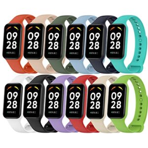 Wizvv 12 sztuk bransoletek kompatybilnych z Xiaomi Redmi Smart Band 2 silikonowy pasek zamienny dla mężczyzn i kobiet krzem