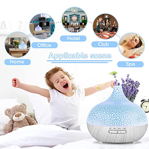 KELOPA Humidifier 550ML Aromatherapiegerät Ultraschall-Technologie 7 LED-Lichtfarben - obrazek 6