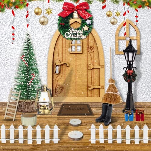 AIQII Zestaw akcesoriów do drzwi bożonarodzeniowych