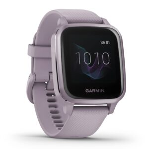 Garmin Venu Sq Orchid/Metallic – Odnowiony: Monitorowanie zdrowia na nadgarstku, powiadomienia z telefonu i social media, 20+ aplikacji sportowych