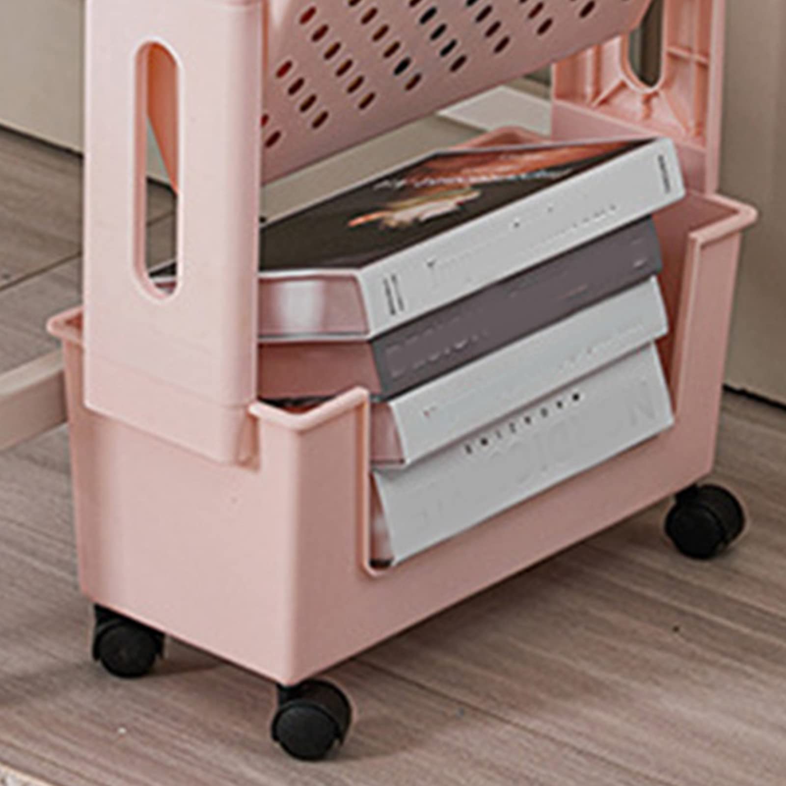 5 Poziomów Zdejmowany Mobilny Wózek na Książki z Kółkami - obrazek 2