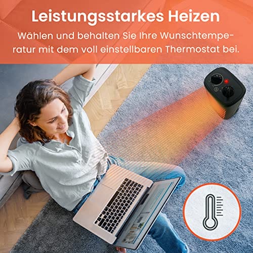 Pro Breeze 2000 W mini ceramic fan heater with cold setting - obrazek 8