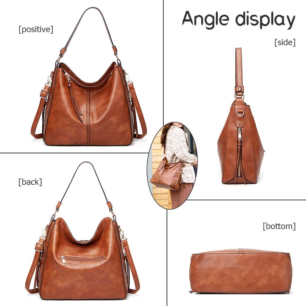 Zestaw torebek damskich, duża skóra PU, torba na ramię i portfel, eleg - obrazek 5