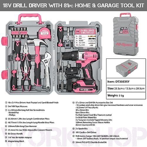 Hi-Spec Kompletna skrzynka narzędziowa, składająca się z 81 elementów, - obrazek 4