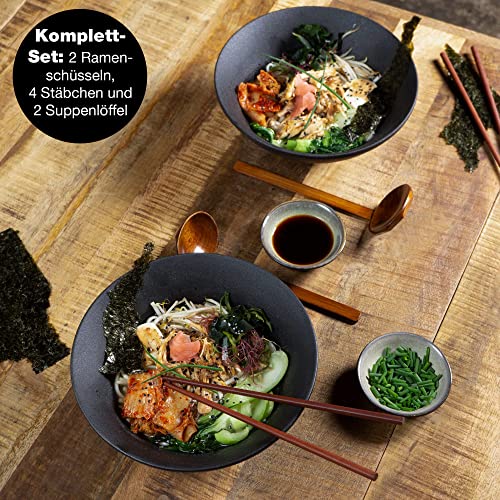 Zestaw Ramen Moritz & Moritz - ceramiczna miska, łyżeczki i pałeczki do sushi - obrazek 8