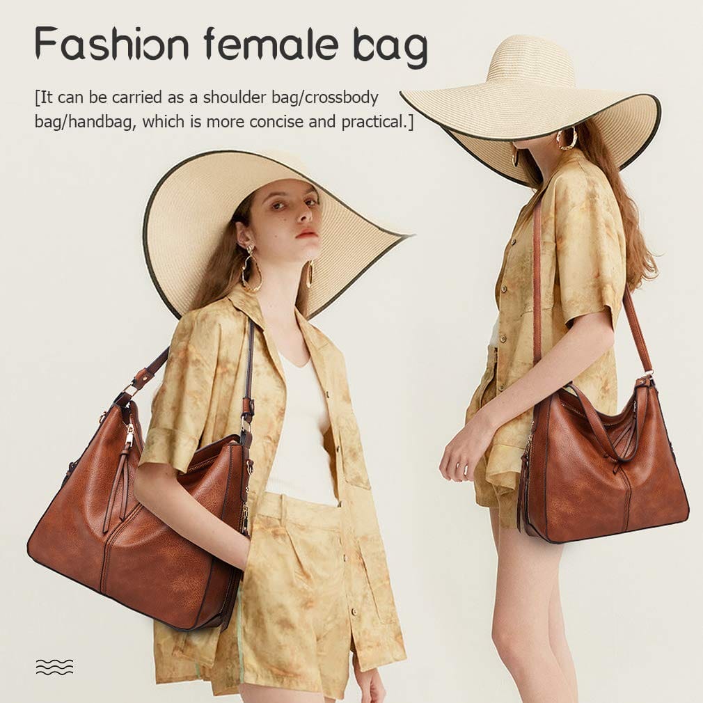 Zestaw torebek damskich, duża skóra PU, torba na ramię i portfel, eleg - obrazek 3