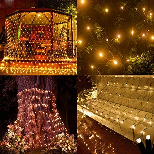 Siatka solarna 200 LED, 3 m x 2 m, łańcuch świetlny z siatki, 8 trybów - obrazek 3