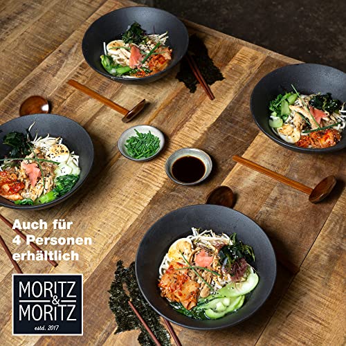 Zestaw Ramen Moritz & Moritz - ceramiczna miska, łyżeczki i pałeczki do sushi - obrazek 2