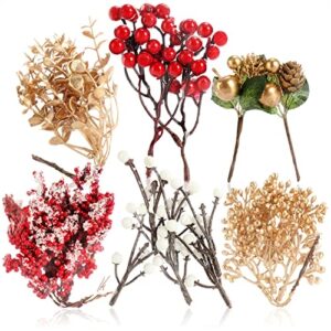 COM-FOUR® Dekoracja swiateczna - galazki, gwiazdki i ozdobne jablka do