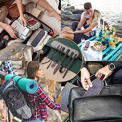 9 sztuk przenośnych przyborów ze stali nierdzewnej zestaw - obrazek 2