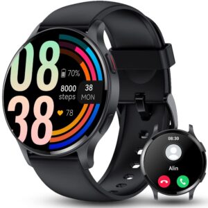 Bmoled męski smartwatch z Bluetooth IP68 wodoodporny 1,45" inteligentny zegarek - 100 trybów sportowych, tętno, oksymetr, krokomierz, monitor snu - Android iOS
