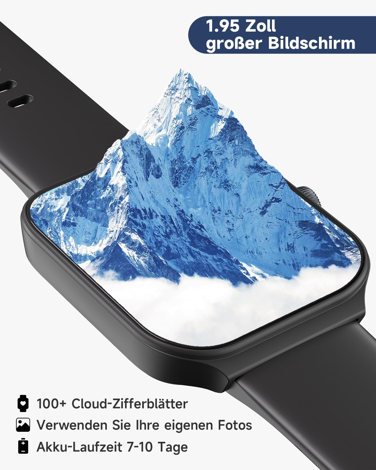 TOOBUR Smart Watch z wbudowanym Alexą 1.95" - Monitor aktywności, wodoodporny, z pulsometrem i funkcją snu - Kompatybilny z Androidem i iOS - obrazek 5