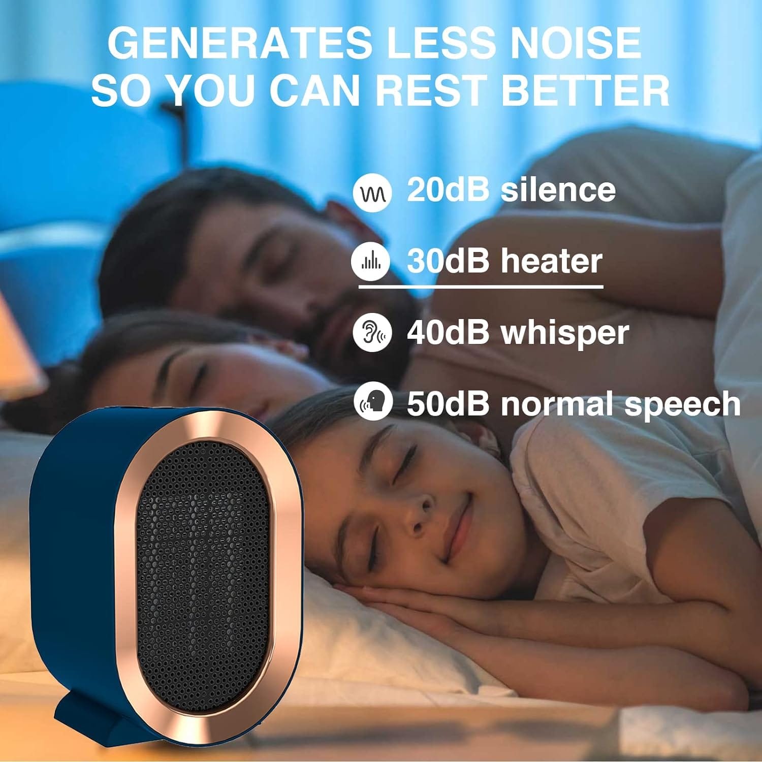 Ycoiee 1200W Portable PTC Ceramic Heater 1S Fast Heating - obrazek 5