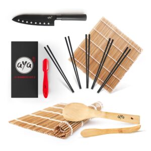 AYA zestaw do sushi - profesjonalny nóż, bambusowy, bezpieczny (AYA sushi set - professional knife, bamboo, safe)