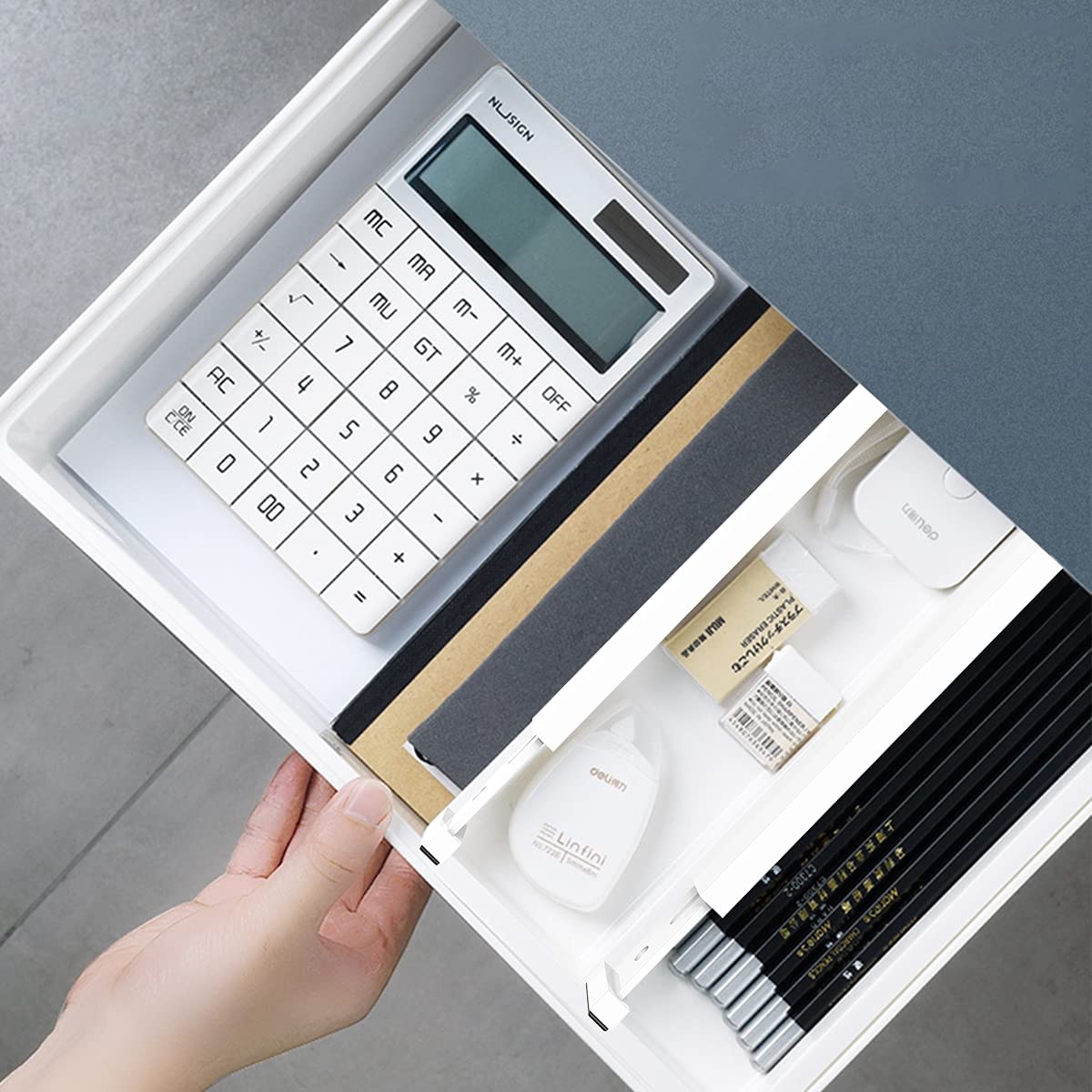 ANTOWIN Oddzielnik do szuflad, regulowany, bambusowy (43-56 cm), organ - obrazek 4