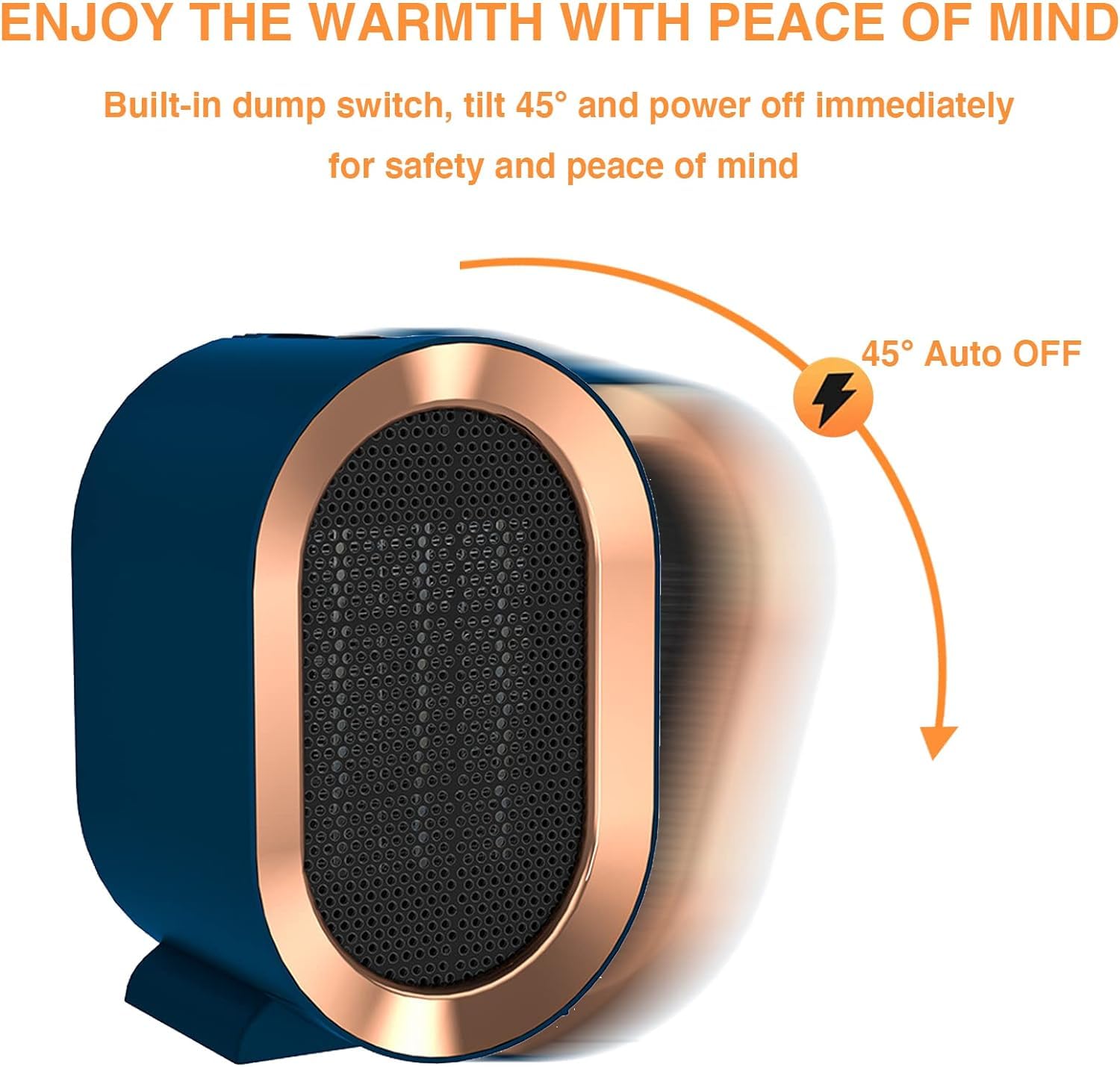 Ycoiee 1200W Portable PTC Ceramic Heater 1S Fast Heating - obrazek 6