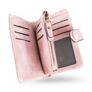 CONISY Small Wristlet Wallets for Women Leather Bifold RFID
