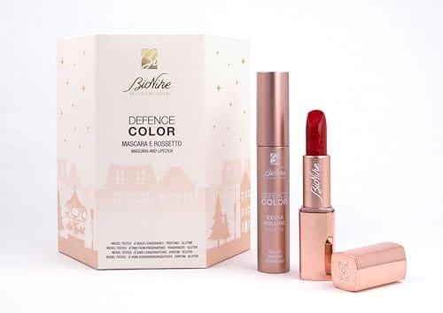 BioNike Zestaw upominkowy dla kobiet Defence Color – Creamy Velvet szminka Ultra Comfort n.110 Rouge 35 ml i tusz do rzęs Extra objętość Czarny 11 ml