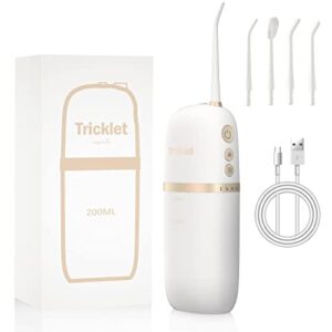 Wodny irygator dentystyczny do zębów irygator doustny z 4 trybami i 3 biegami wodoodporny IPX7 przenośne kostki dentystyczne do użytku w domu i w podróży biały