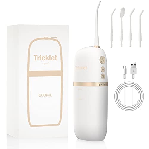 Wodny irygator dentystyczny do zębów irygator doustny z 4 trybami i 3 biegami wodoodporny IPX7 przenośne kostki dentystyczne do użytku w domu i w podróży biały