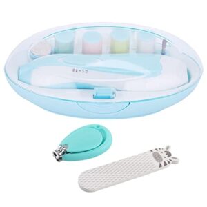 Pilnik do paznokci dla dzieci obcinacz do paznokci elektryczne narzędzie do pielęgnacji paznokci z 6 głowicami szlifierskimi dla niemowląt małych dzieci noworodków (niebieski)