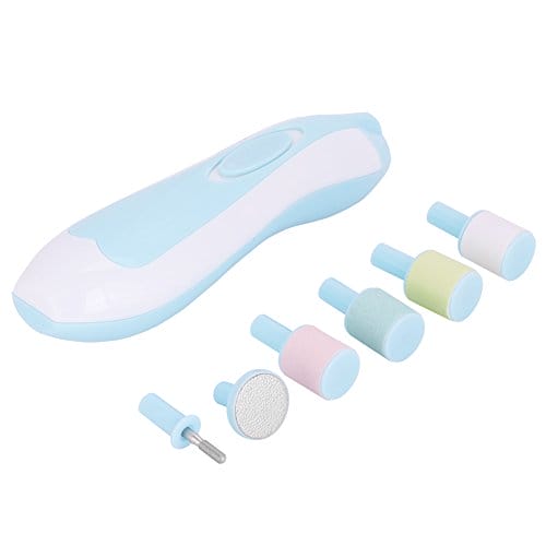 Pilnik do paznokci dla dzieci obcinacz do paznokci elektryczne narzędzie do pielęgnacji paznokci z 6 głowicami szlifierskimi dla niemowląt małych dzieci noworodków (niebieski) - obrazek 9