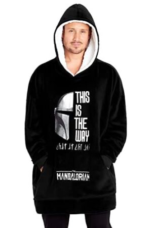 Disney Męska bluza z kapturem The Mandalorian, polarowa, oversize'owa