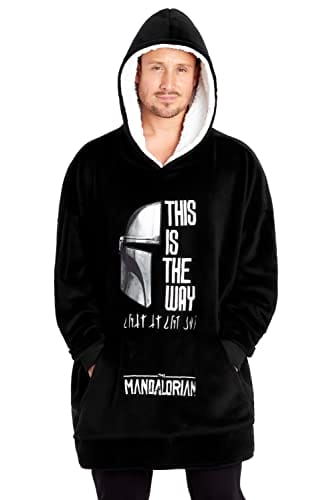 Disney Męska bluza z kapturem The Mandalorian, polarowa, oversize'owa