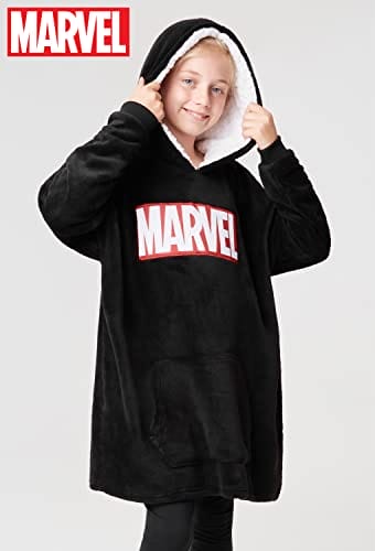 Marvel Oversized Blanket Hoodie Kids Avengers Captain America Iron Man - obrazek 5