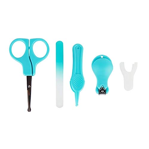 Badabulle Mój 1 zestaw do manicure kosmetyczka do pielęgnacji paznokci dla niemowląt z okrągłymi nożyczkami obcinaczem do paznokci pilnik do paznokci szczypce higieniczne i jego okładką - obrazek 4