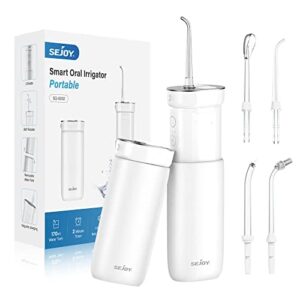 Irygator do zębów irygator do czyszczenia zębów bezprzewodowy irygator dentystyczny irygator jamy ustnej akumulator IPX7 wodoodporny z trybem DIY 5 końcówek strumieniowych (biały)