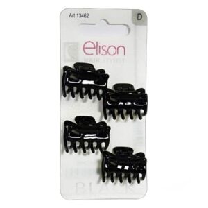 Zestaw 6 GABBIANO Szczypce 13462 Mini Classic Black 4 Sztuk (13410) Akcesoria Do Włosów - Najlepsze narzędzia i akcesoria do makijażu, plastikowy materiał, wymiary 10 x 8 x 10 cm