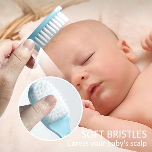 Zestaw 4 szczoteczek do włosów dla niemowląt szczoteczek do masażu zestaw grzebieni silikonowej szczoteczki do pielęgnacji grzebień dla niemowląt miękka szczotka do włosów dla dzieci i noworodków - obrazek 3